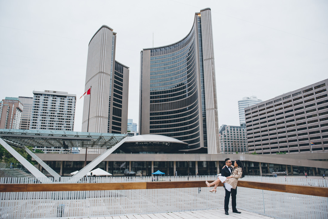 Bride & Groom portraits | Nathan Phillips Square | Toronto City Hall Wedding | EIGHTYFIFTH STREET PHOTOGRAPHY