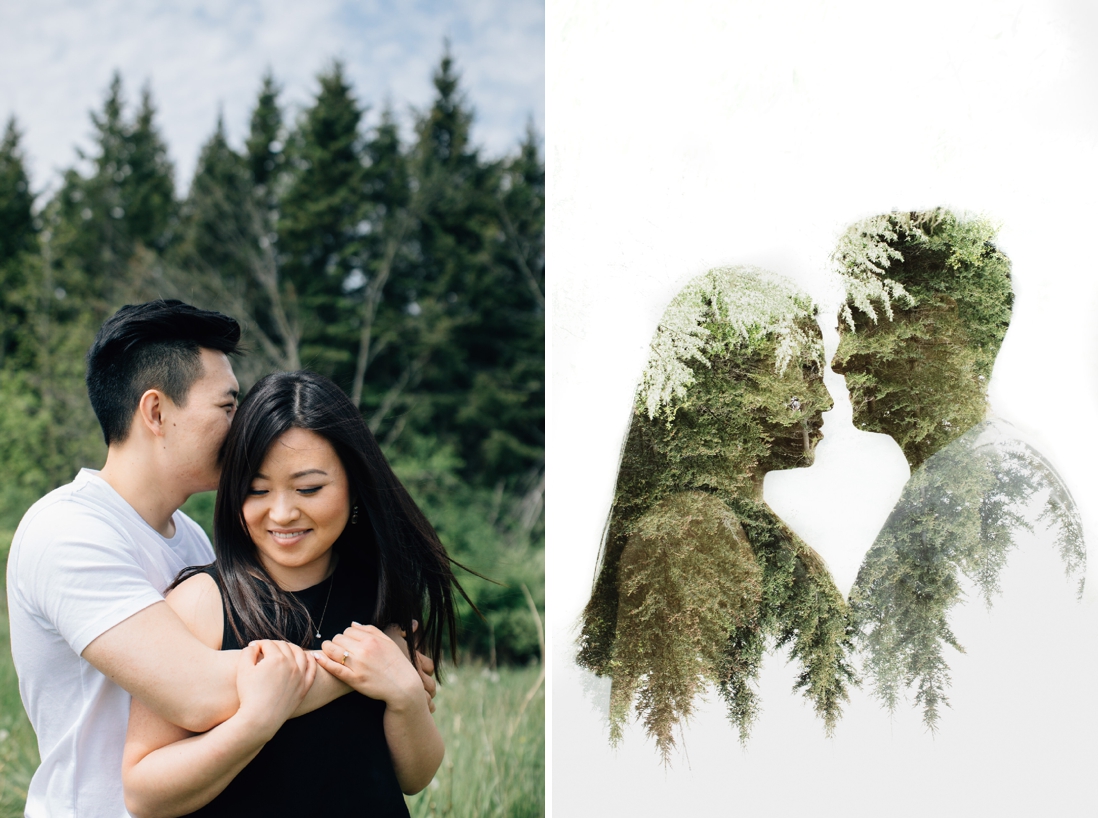 double exposure of couple | kortright conservation engagement photos | engagement photo locations in vaughan | eightyfifth street photography