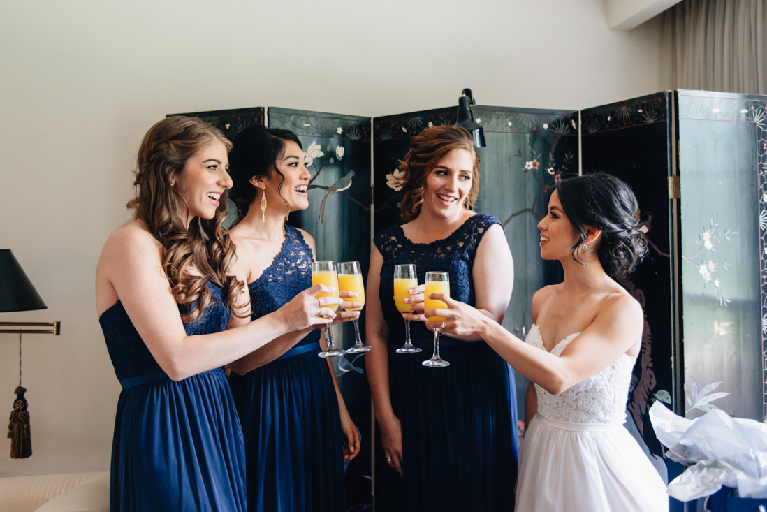 brides party mimosas toast | EightyFifth Street Photography