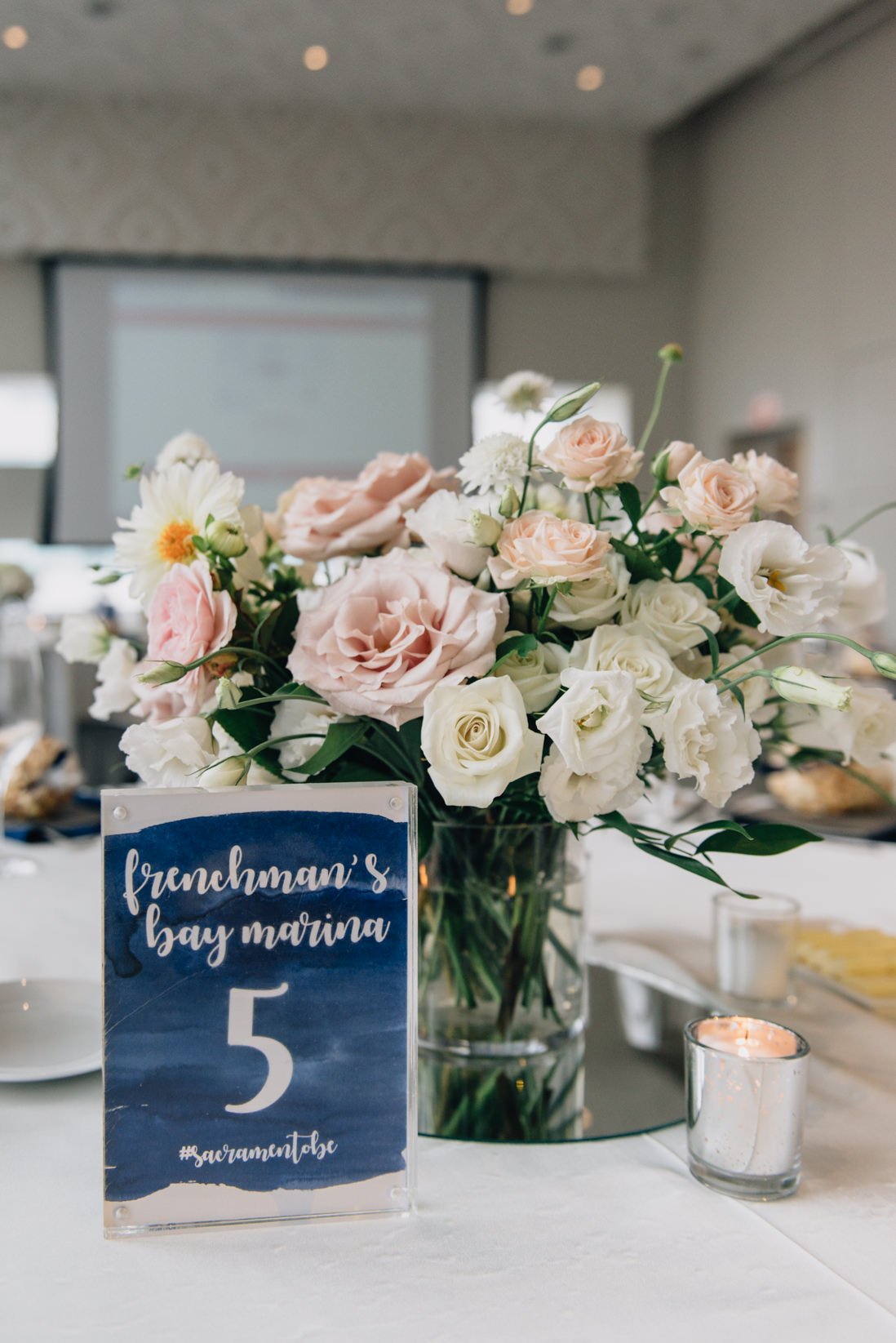 dragon boat table numbers_blush and cream centerpiece wedding reception eightyfifth street photography